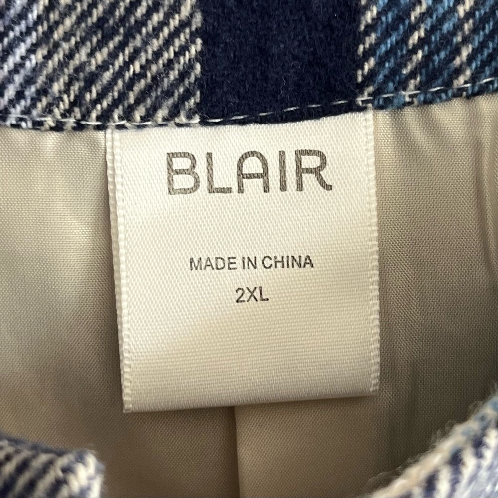 Blair Blue Tan & White Plaid Coat - Picture 5 of 10